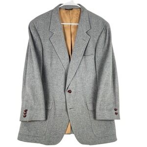 Vintage Wallachs Camel Hair Blazer USA Union ACTWU Mens Jacket Gray 32 EX